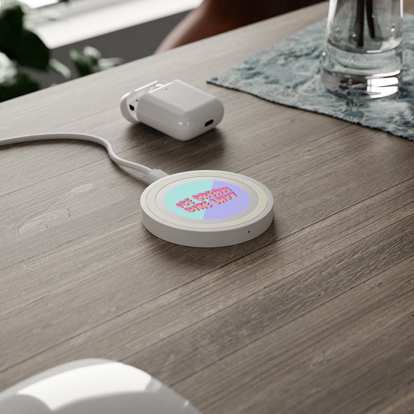 Ice Cream Bike Lady Wireless Charging Pad
