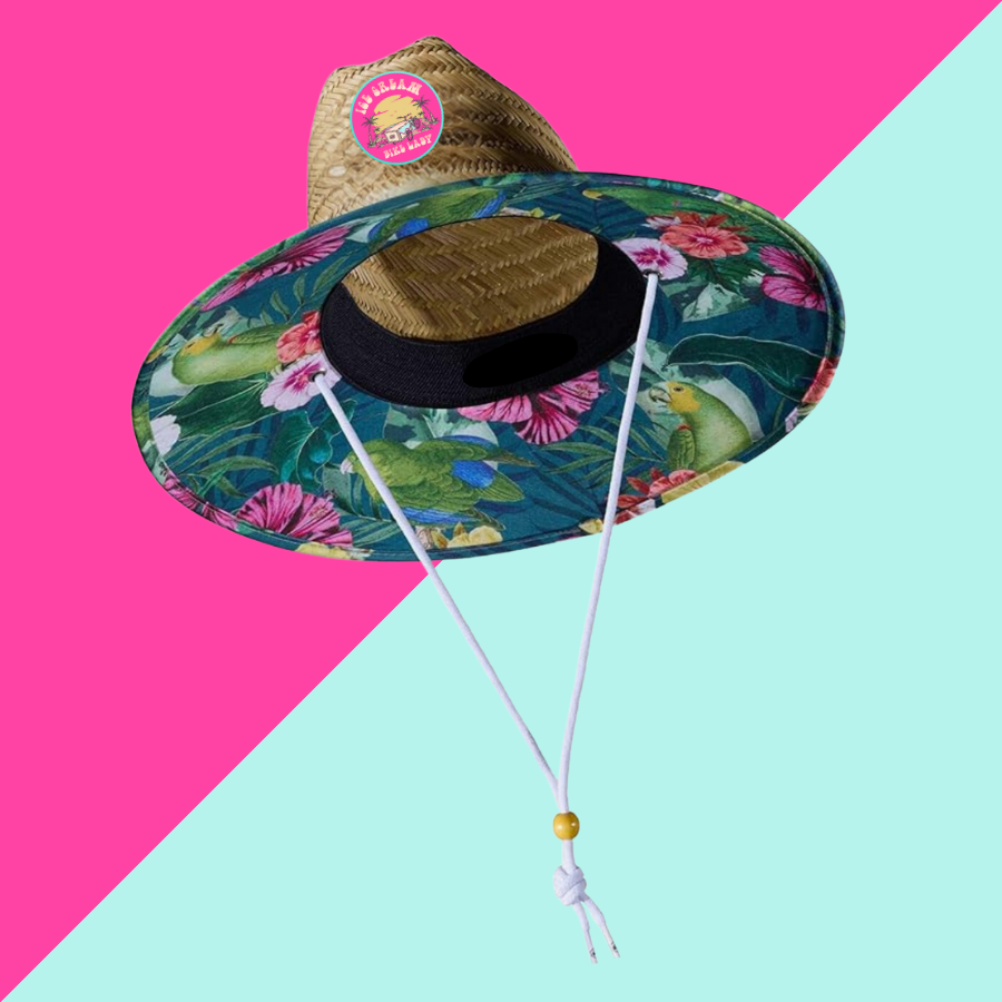 Ice Cream Bike Lady Straw Hat