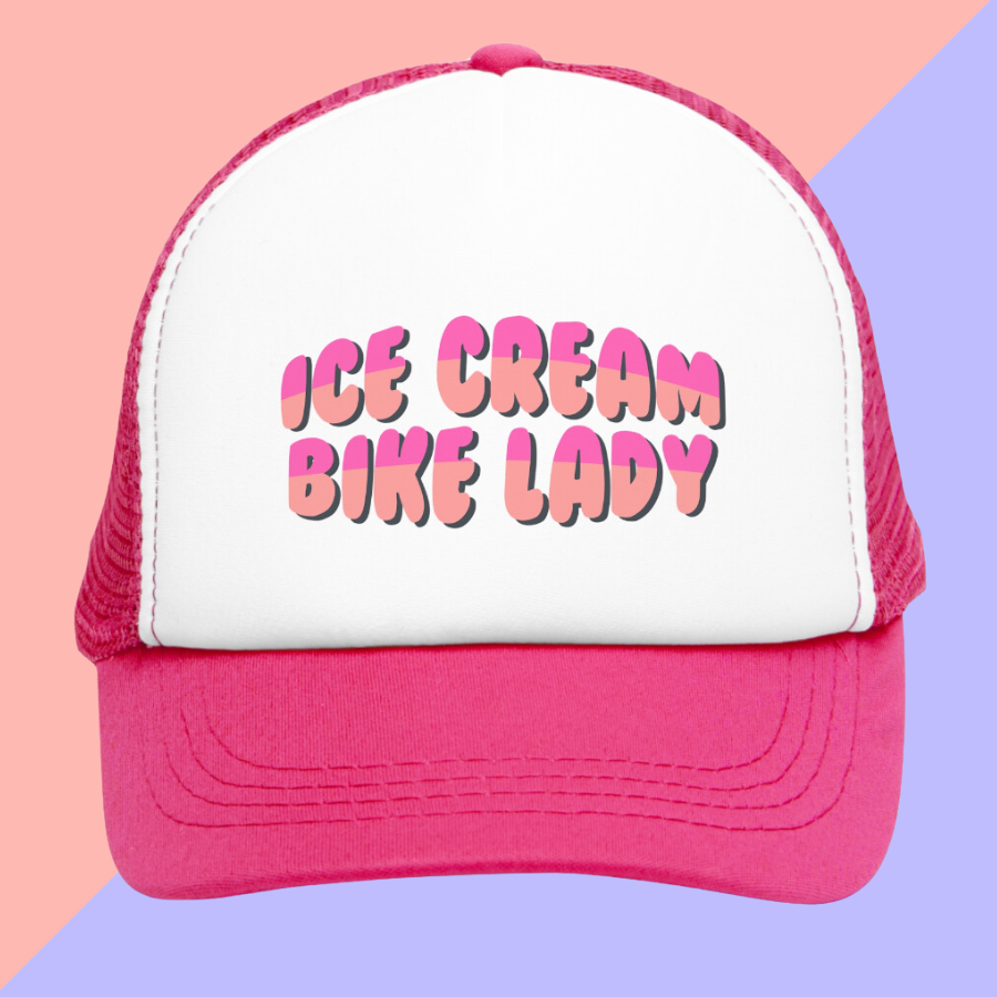 Ice Cream Bike Lady Mesh Cap