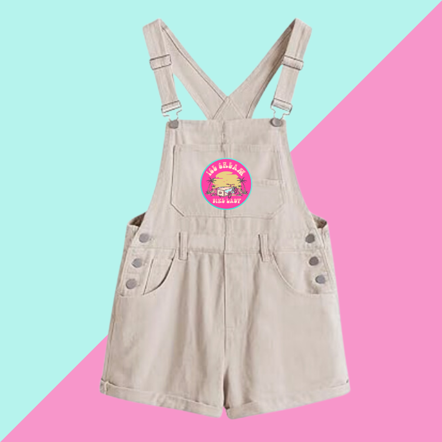 Ice Cream Bike Lady Overalls