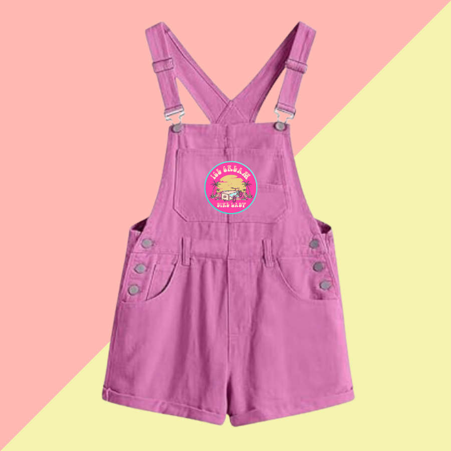 Ice Cream Bike Lady Overalls
