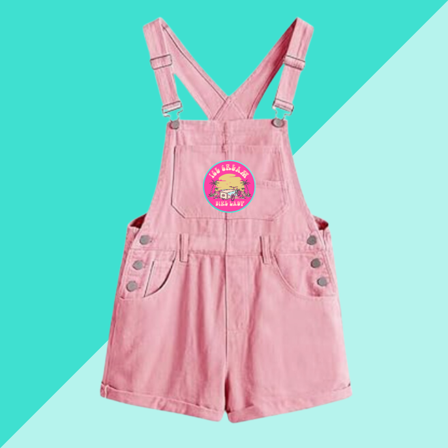 Ice Cream Bike Lady Overalls
