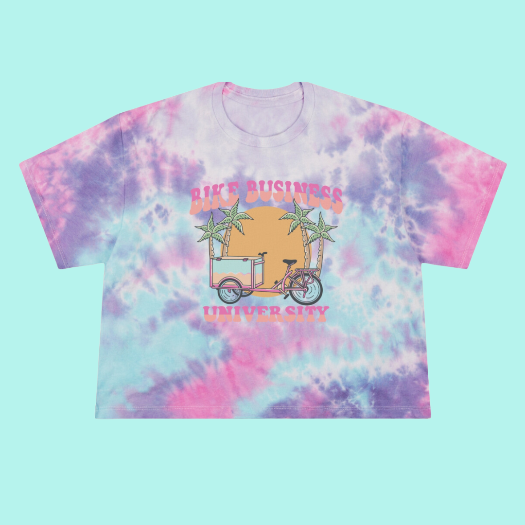 Bike Business University Women's Tie-Dye Crop Tee