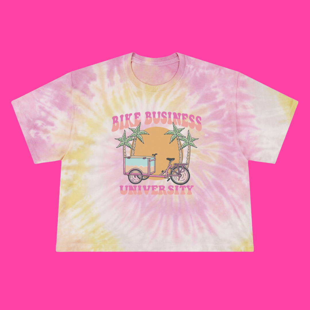 Bike Business University Women's Tie-Dye Crop Tee