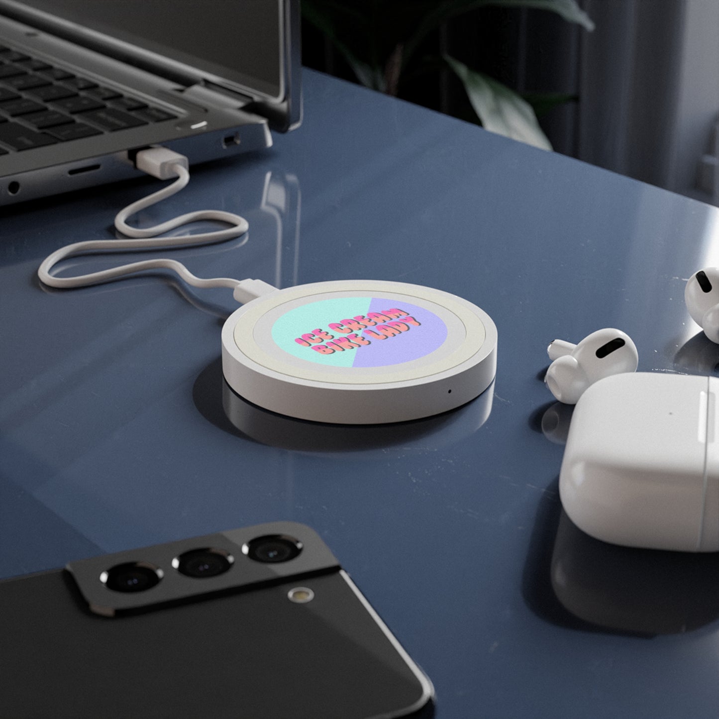 Ice Cream Bike Lady Wireless Charging Pad
