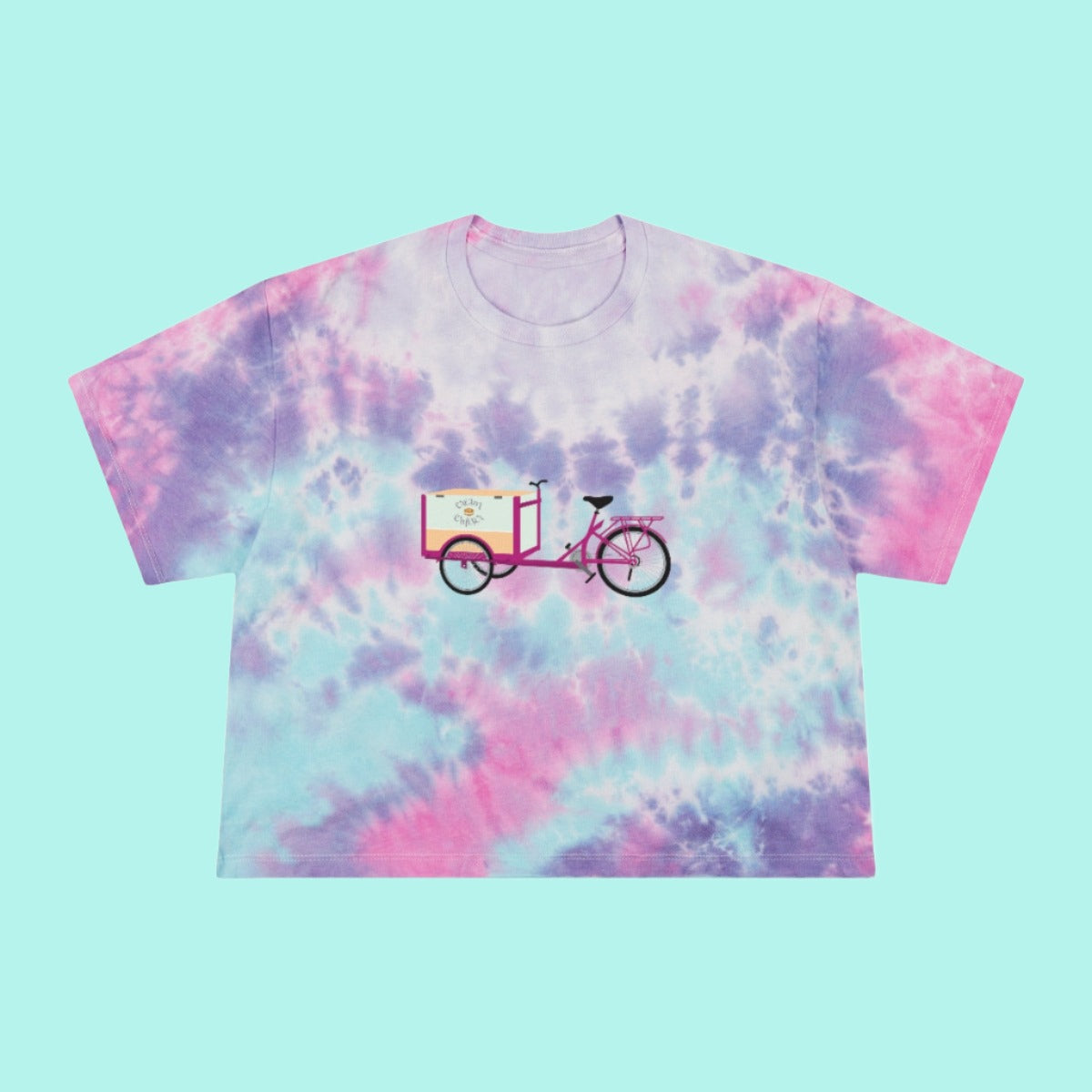 Ice Cream Bike Women's Tie-Dye Crop Tee