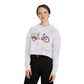 Ice Cream Bike Women’s Tie Dye Cropped Hooded Sweatshirt