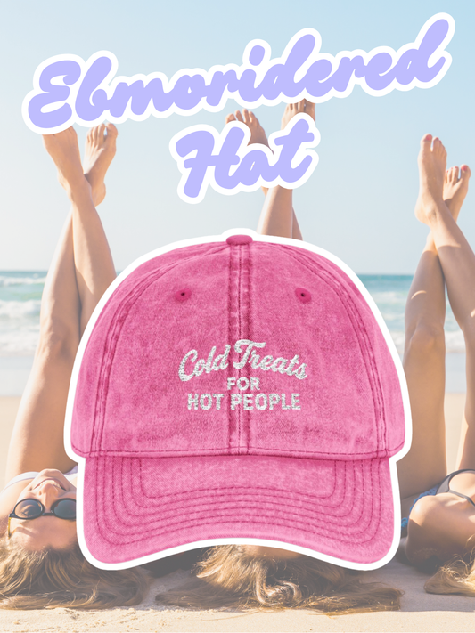 Cold Treats for Hot People Vintage Embroidered Hat
