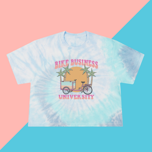 Bike Business University Women's Tie-Dye Crop Tee