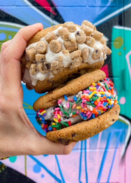 Send our thoughtful and fun 'Build Your Own Ice Cream Sammie' kits complete with enough supplies to create 8 sammie masterpieces.  Great activity for kids or office / corporate parties.